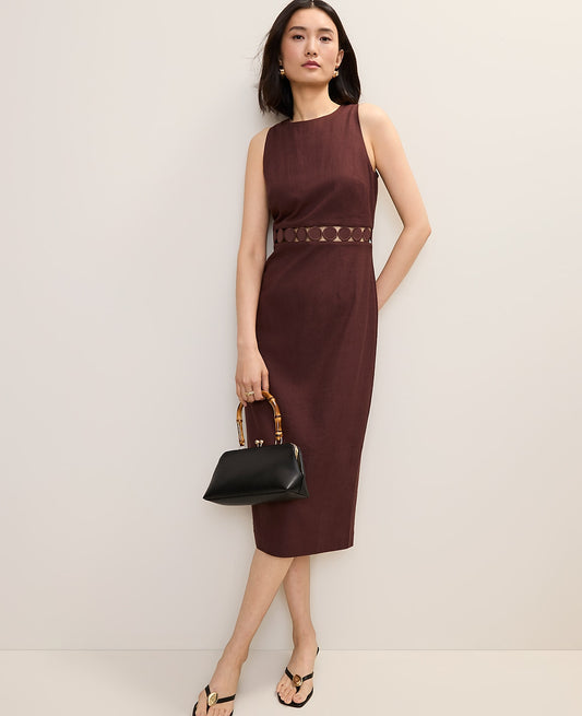 Halter Sheath Dress in Linen Blend | Ann Taylor