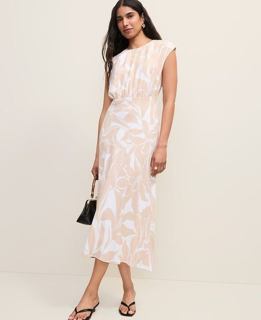 Floral Gathered Midi Dress | Ann Taylor