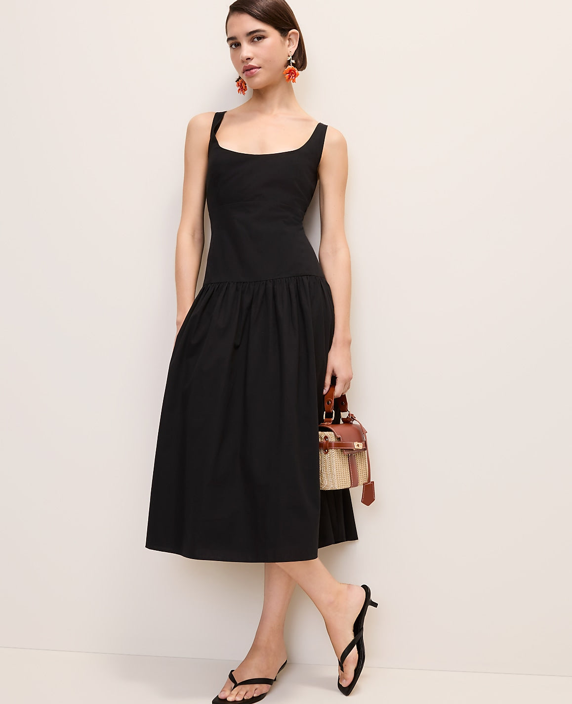 Drop Waist Flare Midi Dress | Ann Taylor