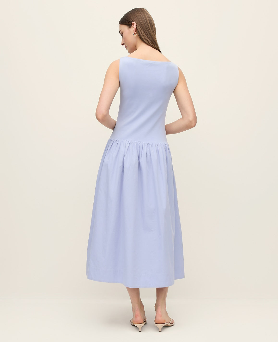Mixed Media Boatneck Midi Dress | Ann Taylor