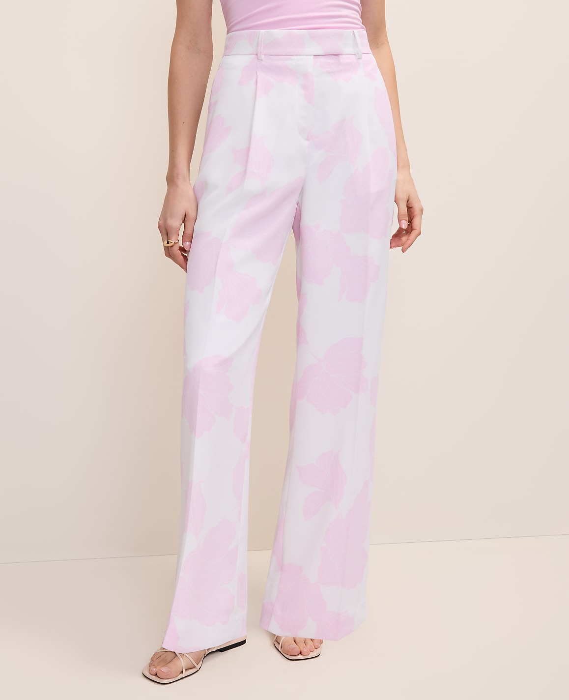 The Pleated Floral Pant | Ann Taylor