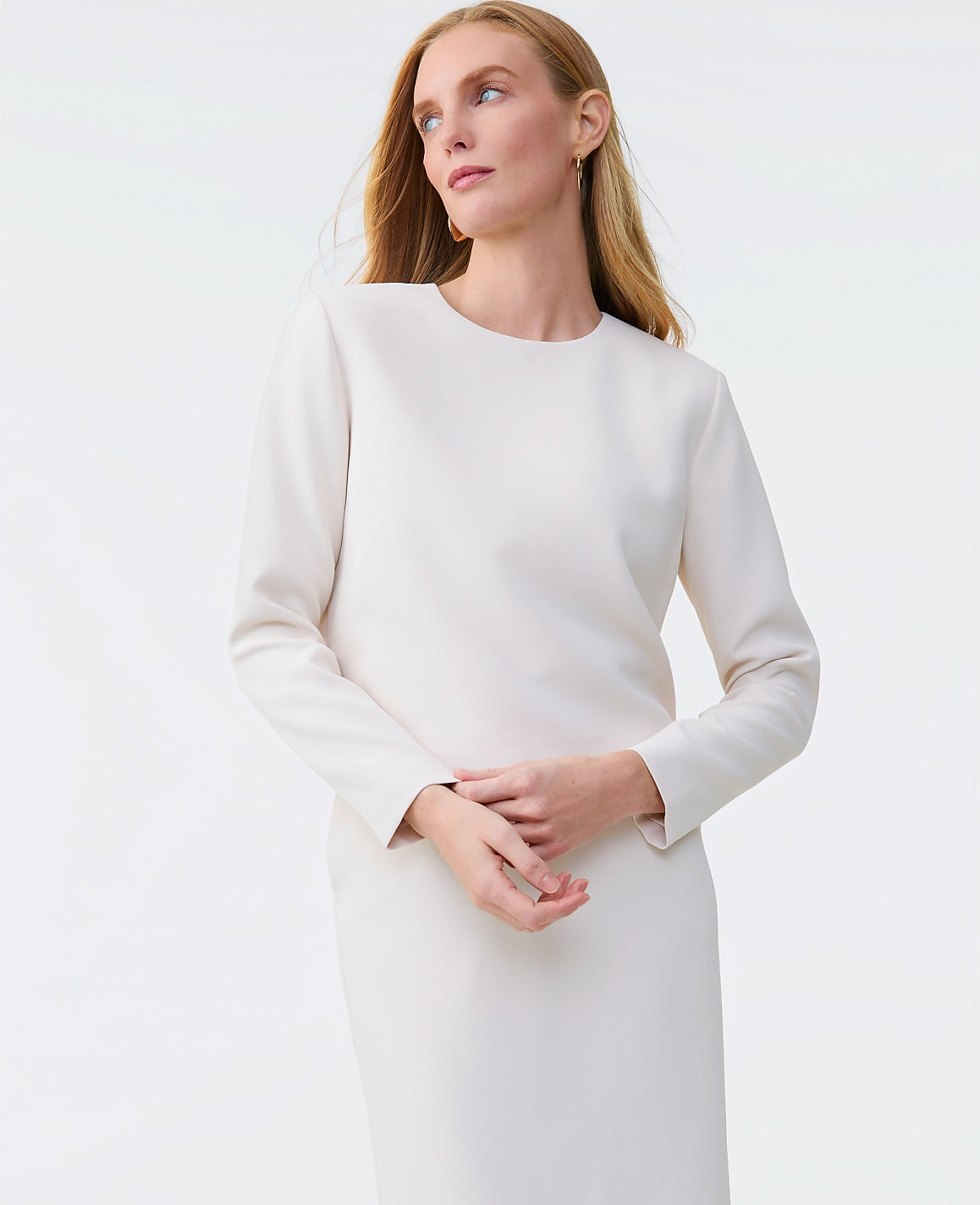 The Crew Neck Top in Fluid Crepe | Ann Taylor