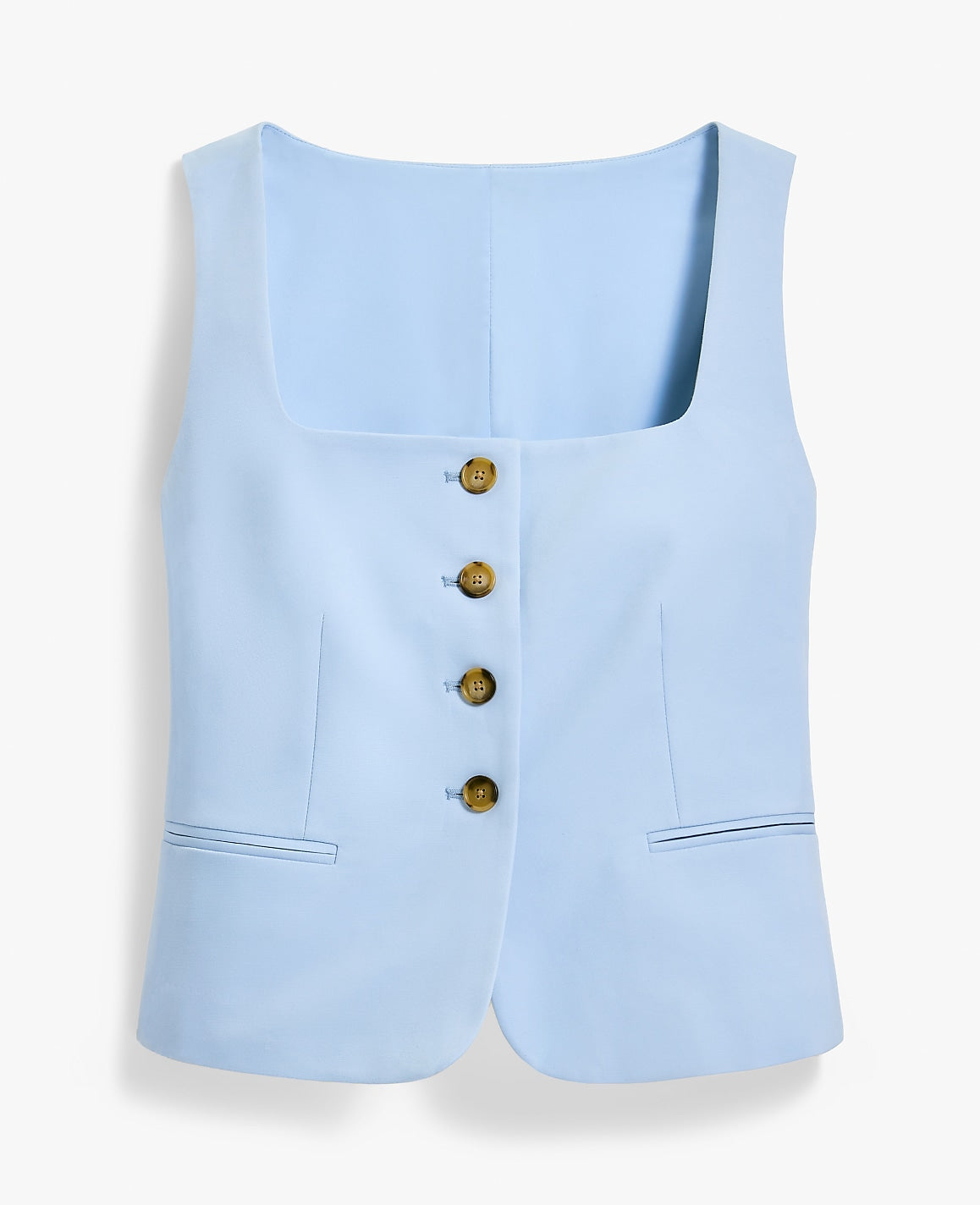 The Cutaway Square Neck Vest in Doubleweave | Ann Taylor
