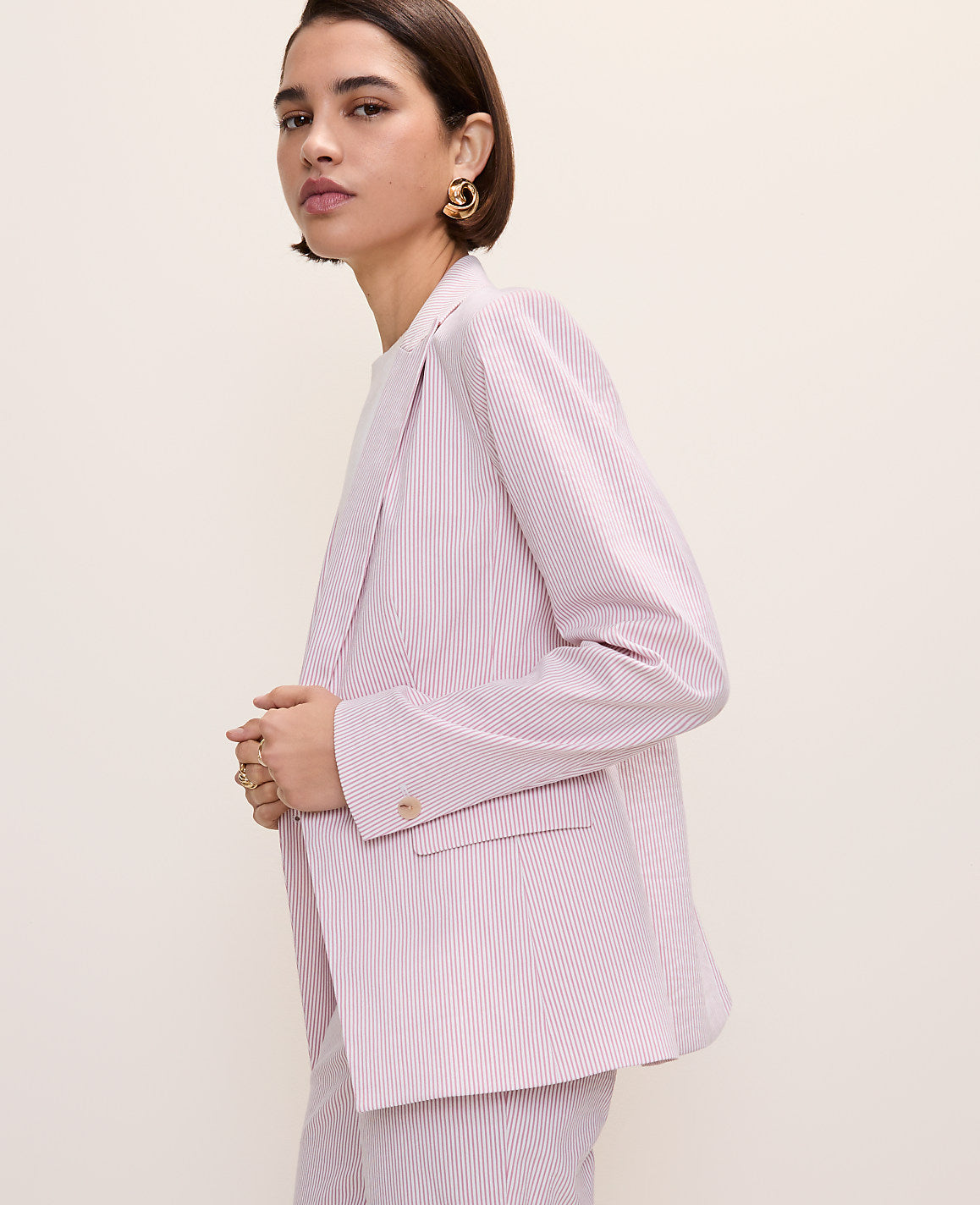The Single Button Blazer in Seersucker | Ann Taylor