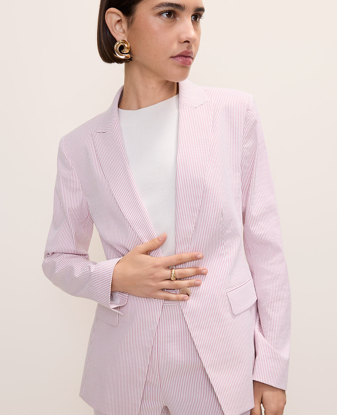 The Single Button Blazer in Seersucker | Ann Taylor