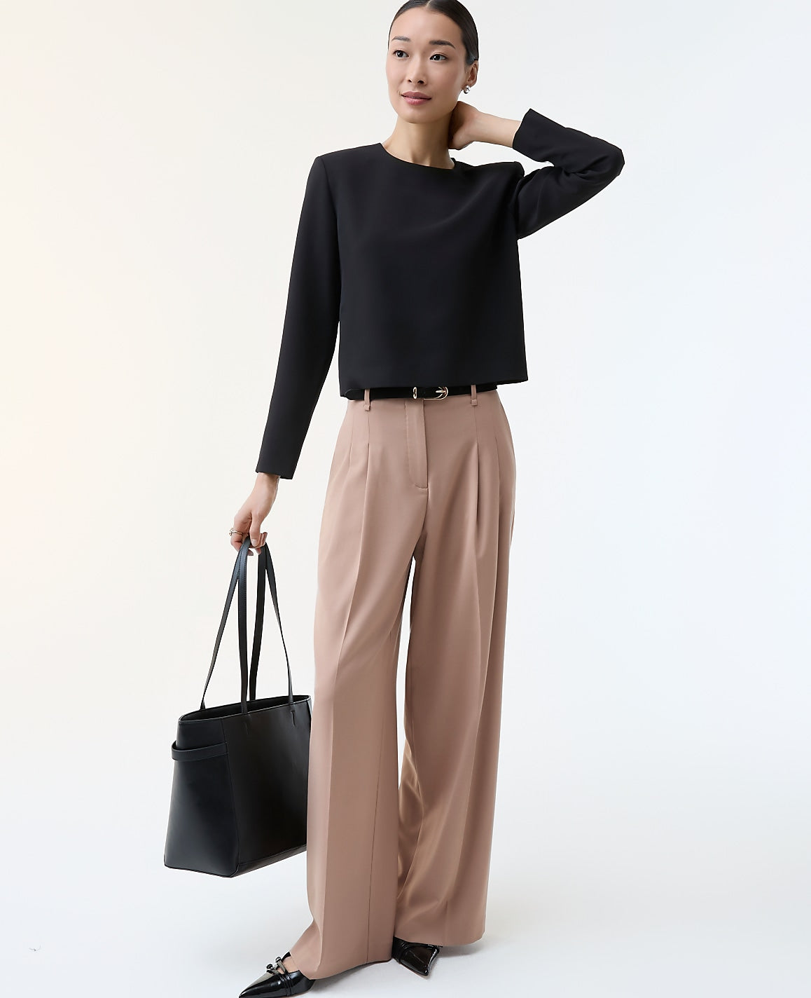 The Crew Neck Top in Fluid Crepe | Ann Taylor