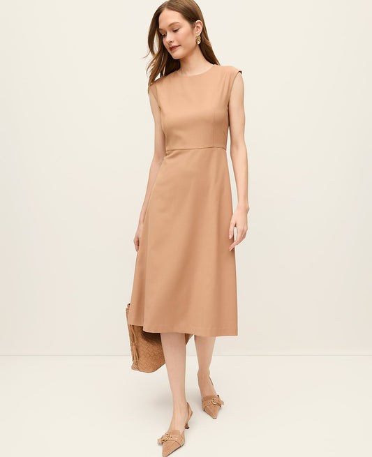 The Crew Neck Flare Midi Dress | Ann Taylor