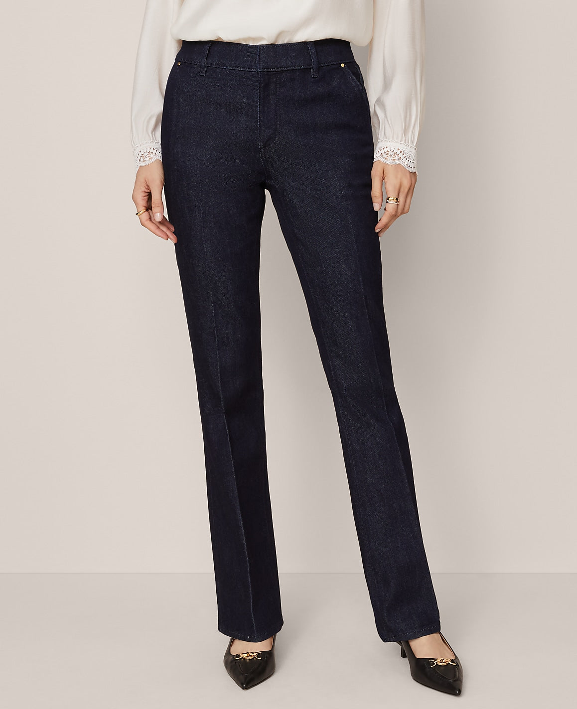 Mid Rise Boot Jean in Rinse Wash - Curvy Fit | Ann Taylor