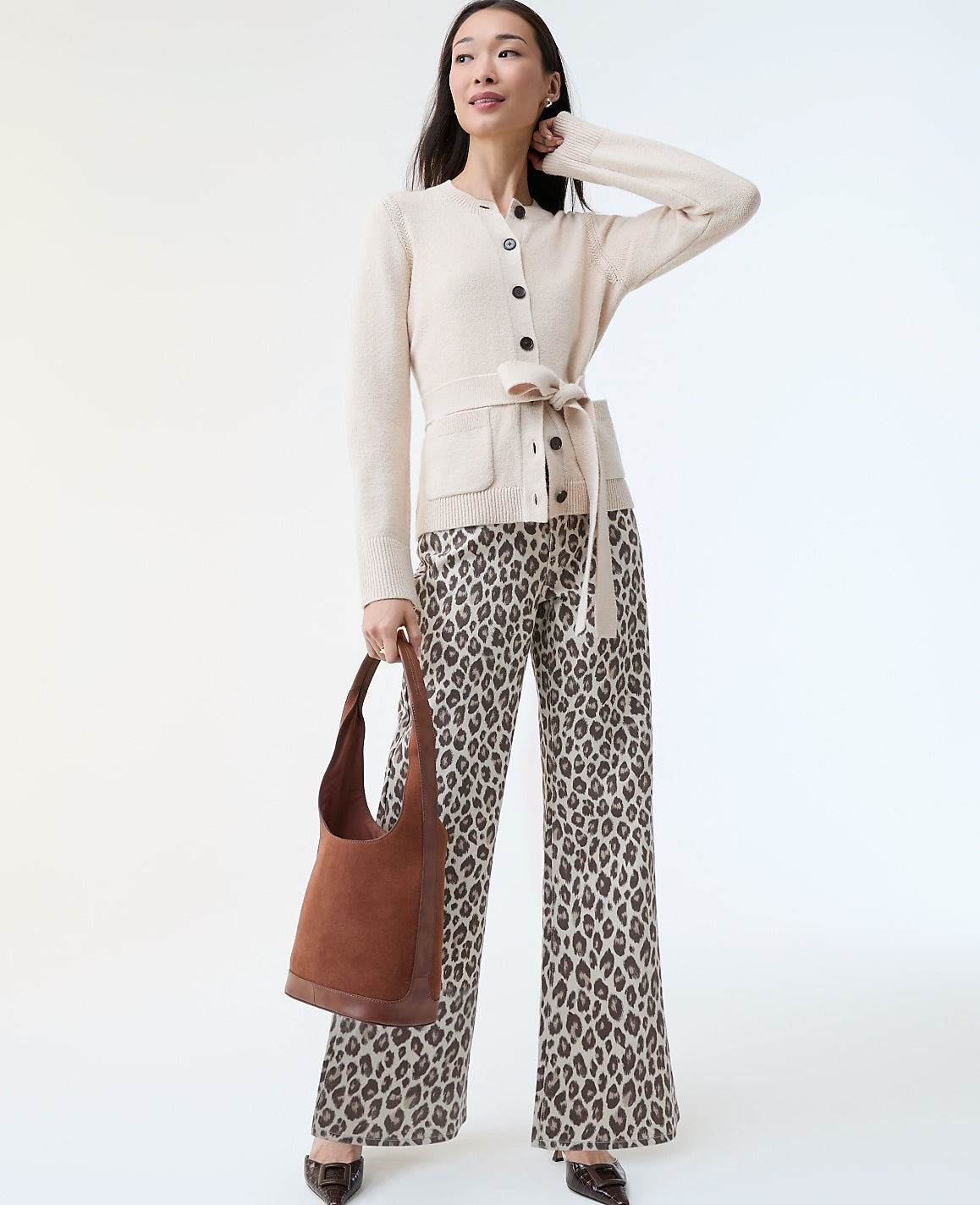 The Wide-Leg Jean in Animal Print | Ann Taylor