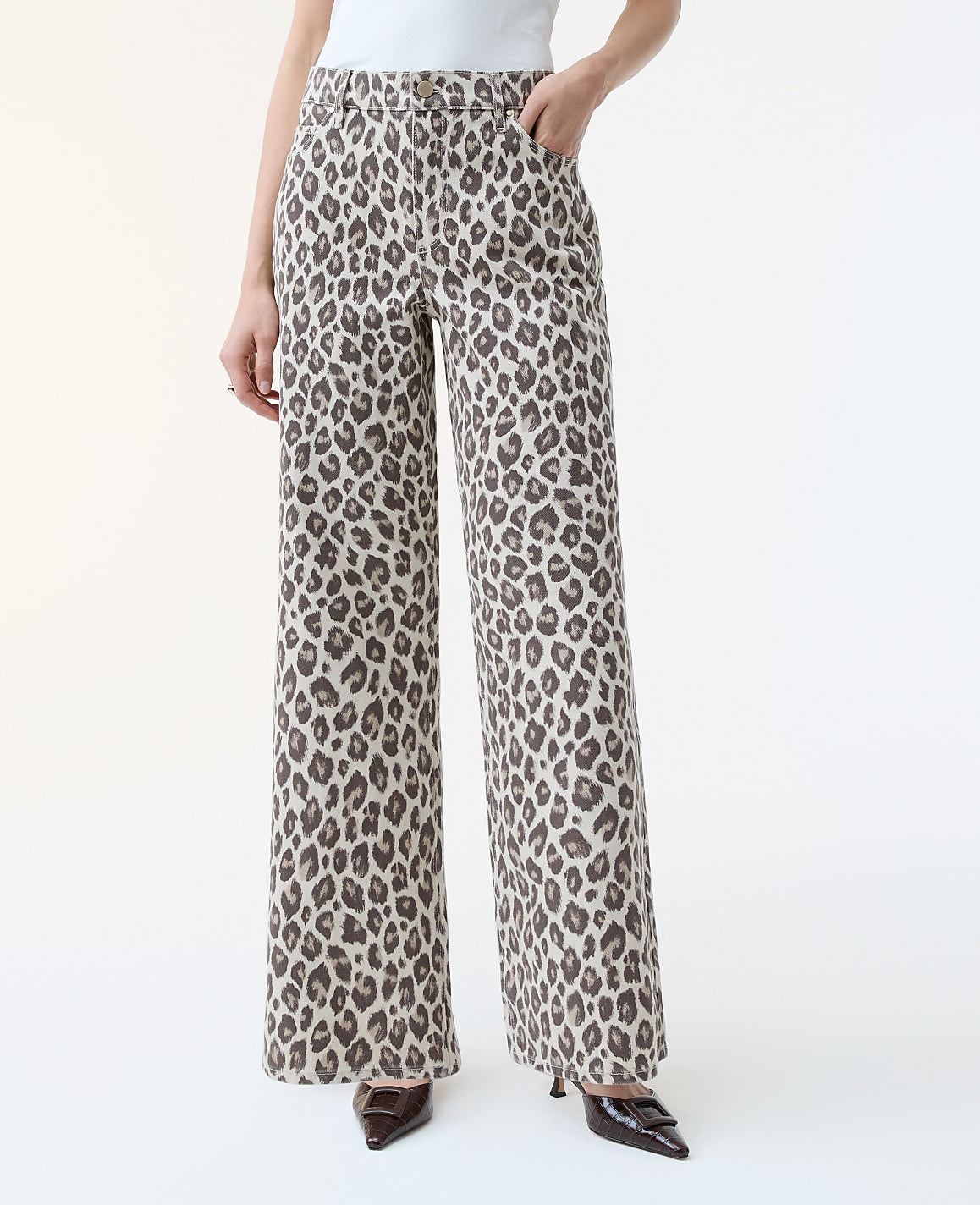 The Wide-Leg Jean in Animal Print | Ann Taylor