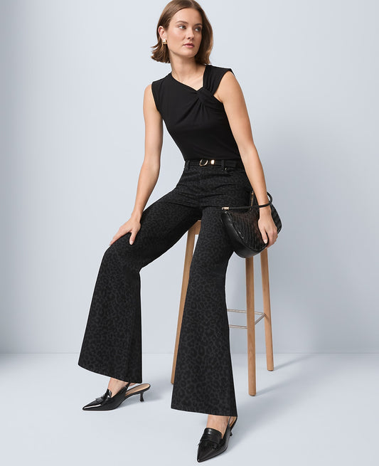 The Wide-Leg Jean in Animal Print | Ann Taylor
