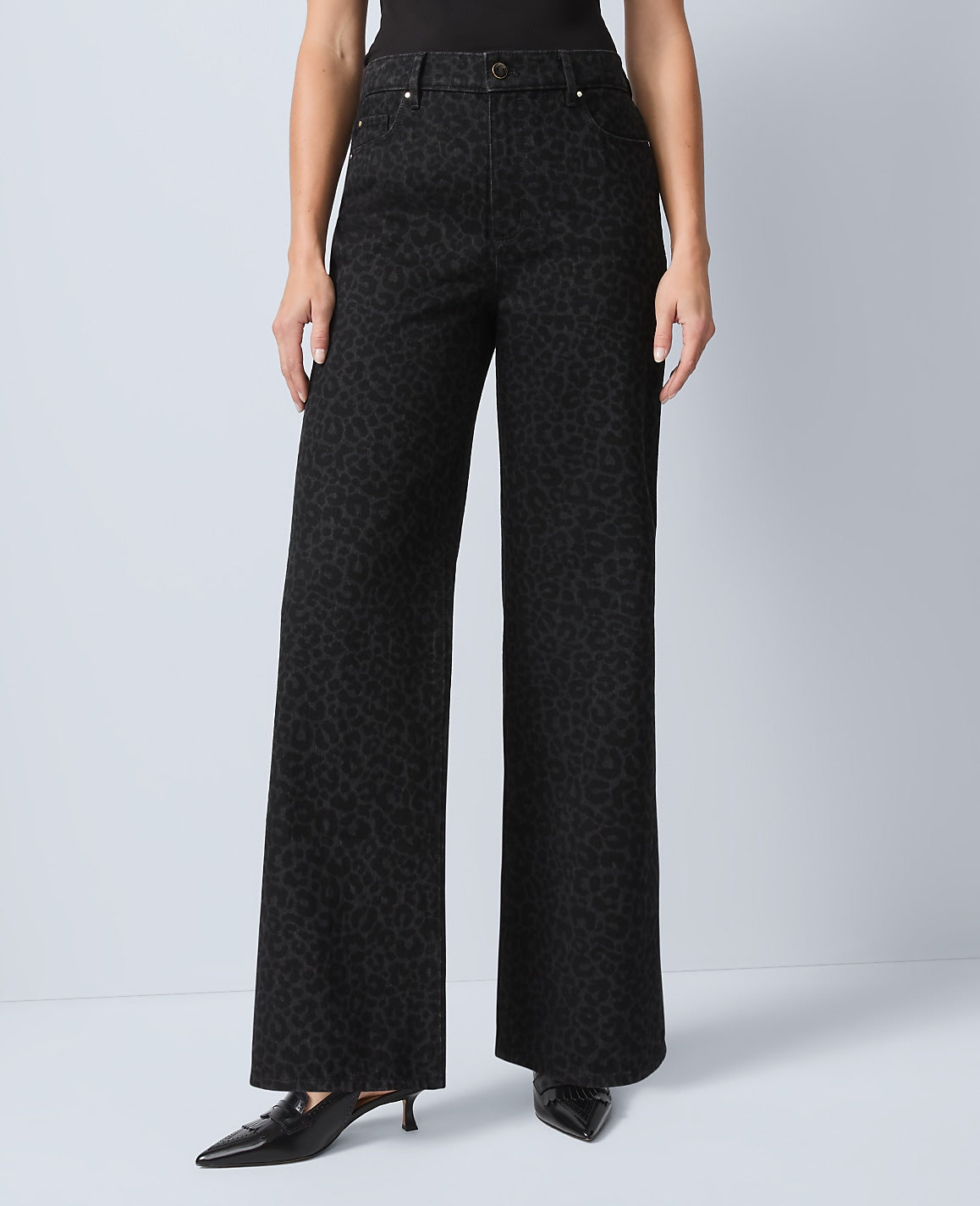 The Wide-Leg Jean in Animal Print | Ann Taylor