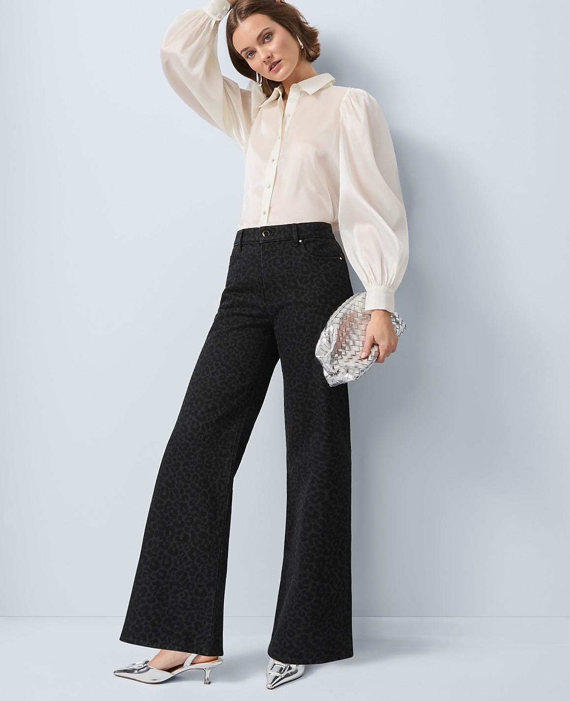 The Wide-Leg Jean in Animal Print | Ann Taylor