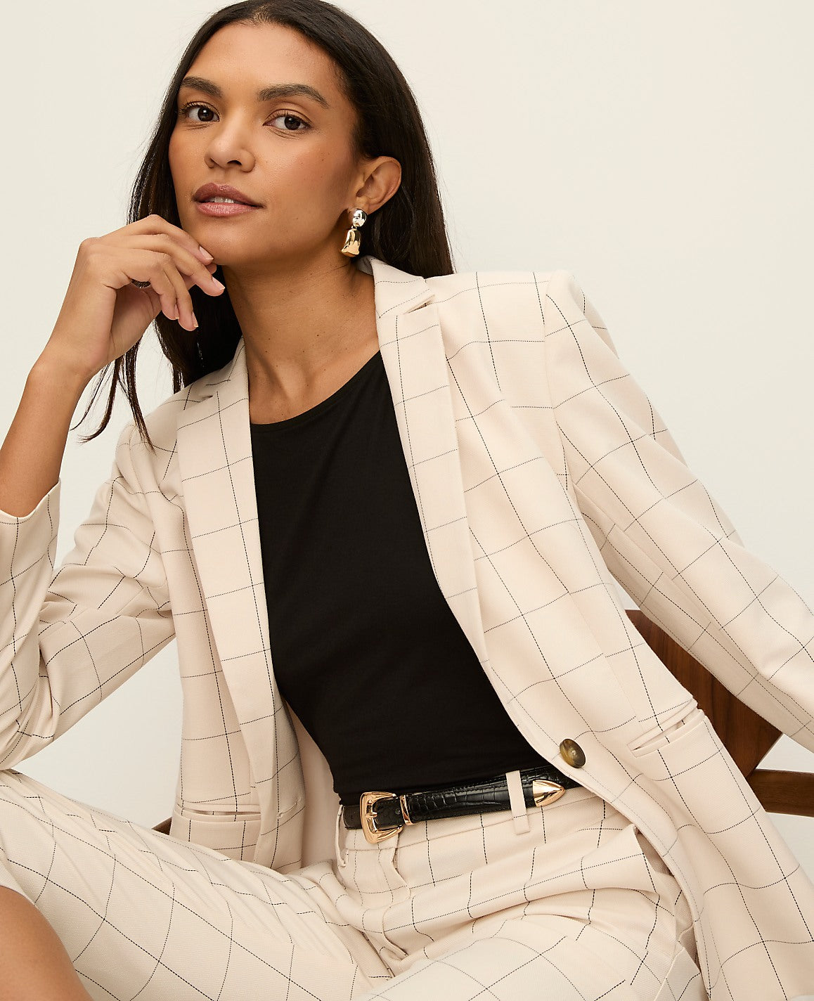 The Hutton Blazer in Windowpane | Ann Taylor