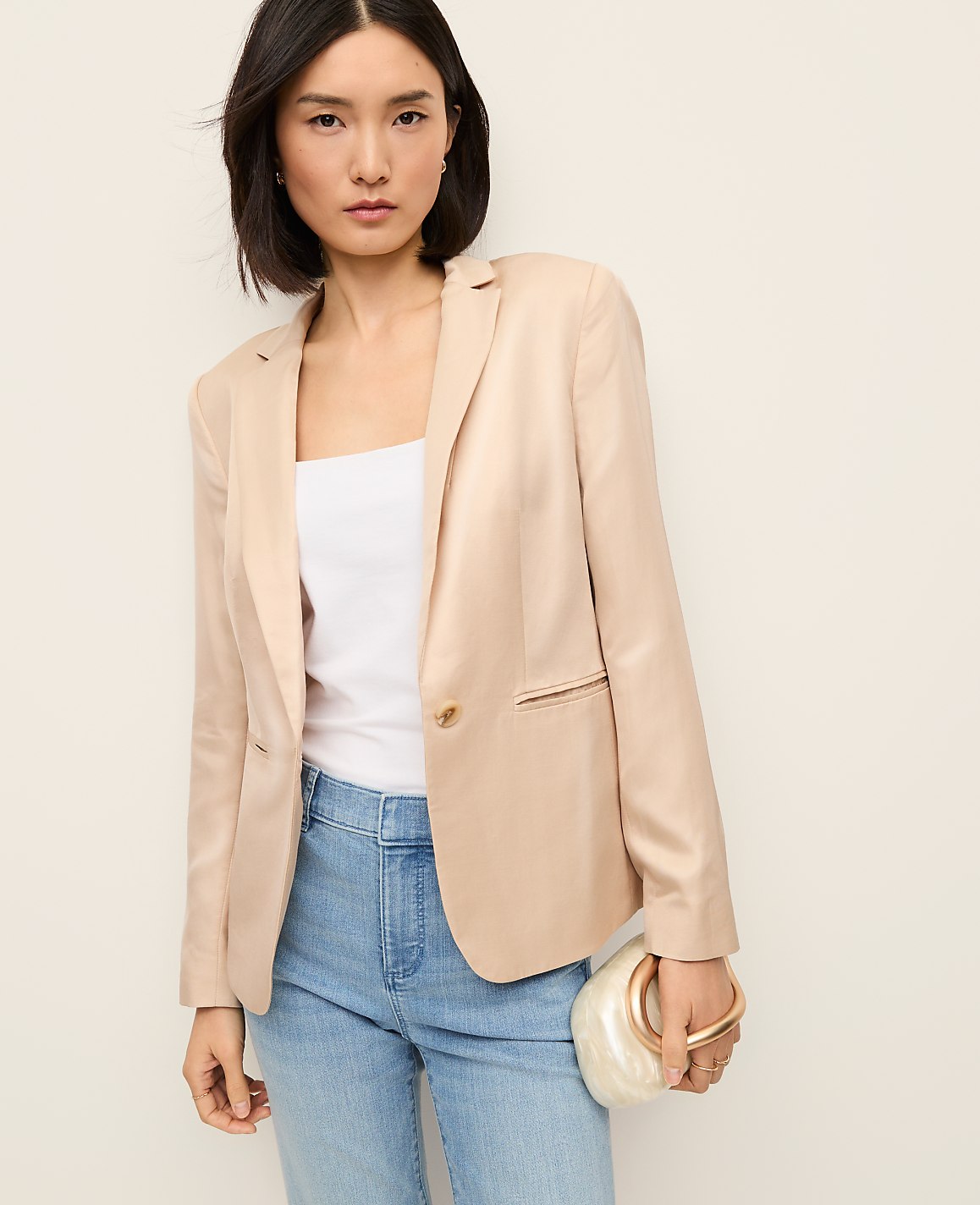 The Hutton Blazer in Shine | Ann Taylor