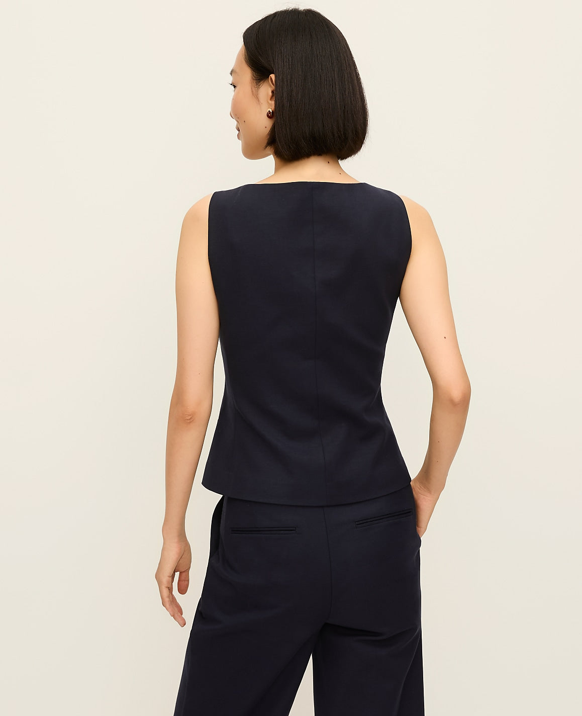 The Cutaway Square Neck Vest in Doubleweave | Ann Taylor