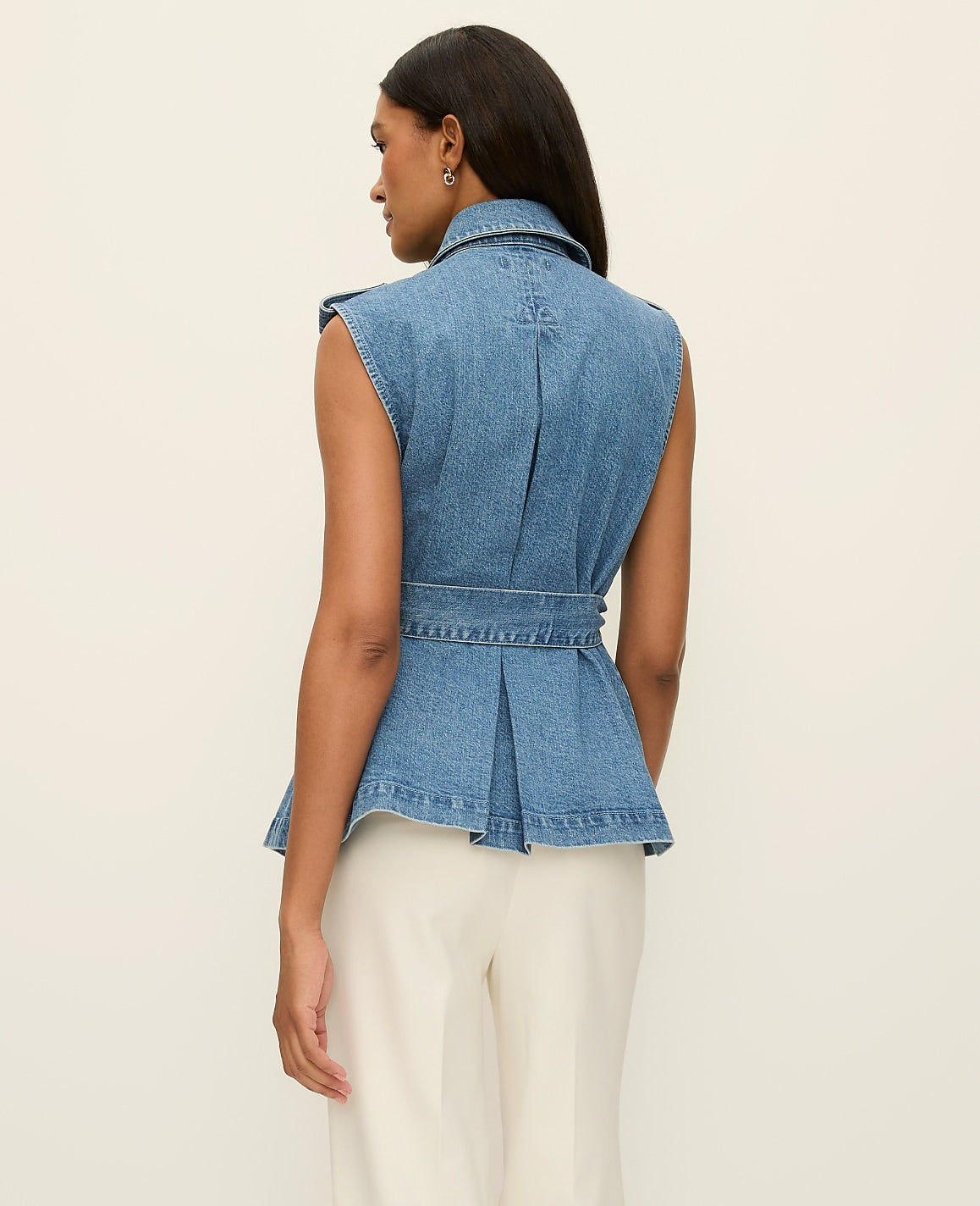 Belted Denim Vest | Ann Taylor