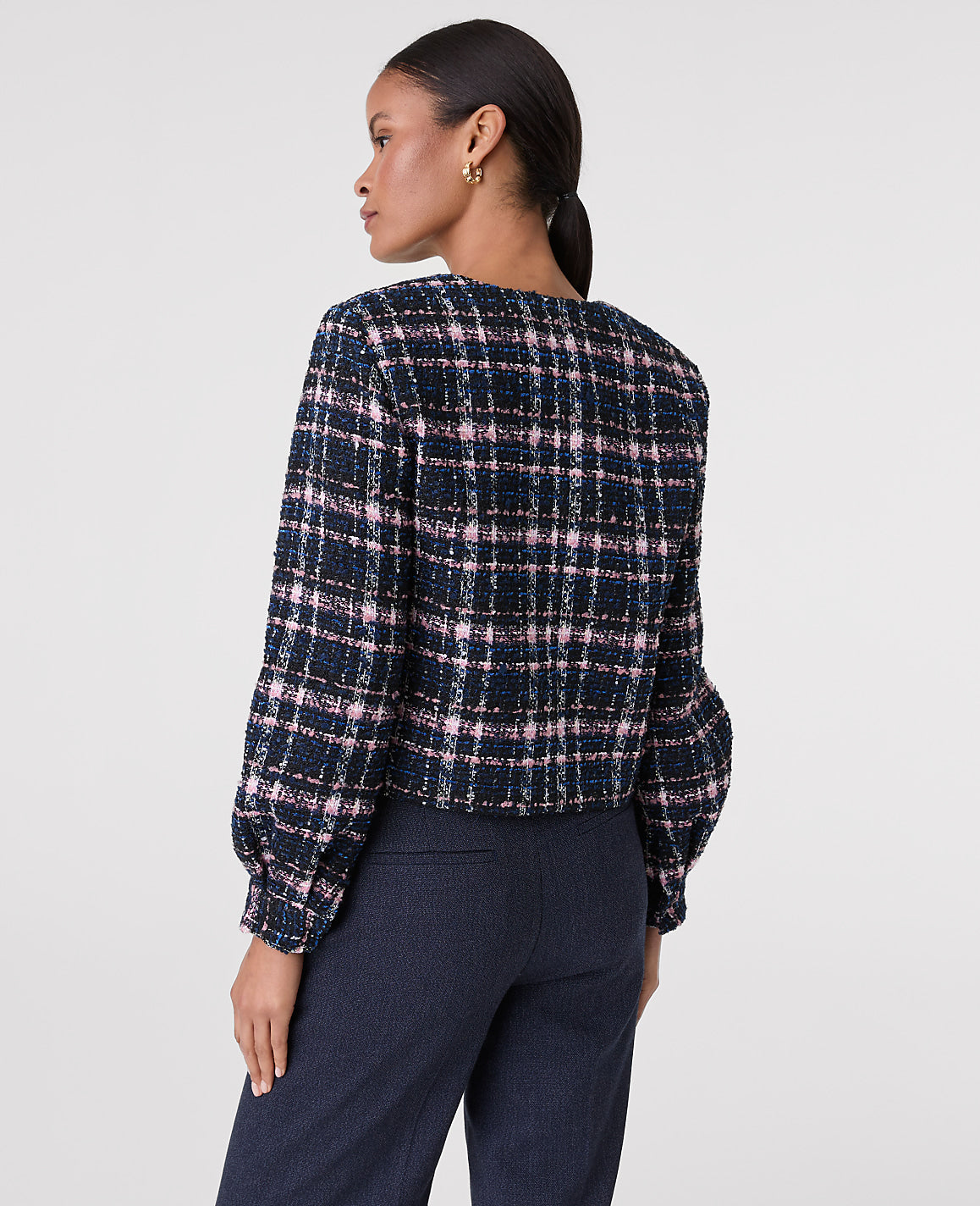 The Crew Neck Jacket in Plaid Tweed | Ann Taylor