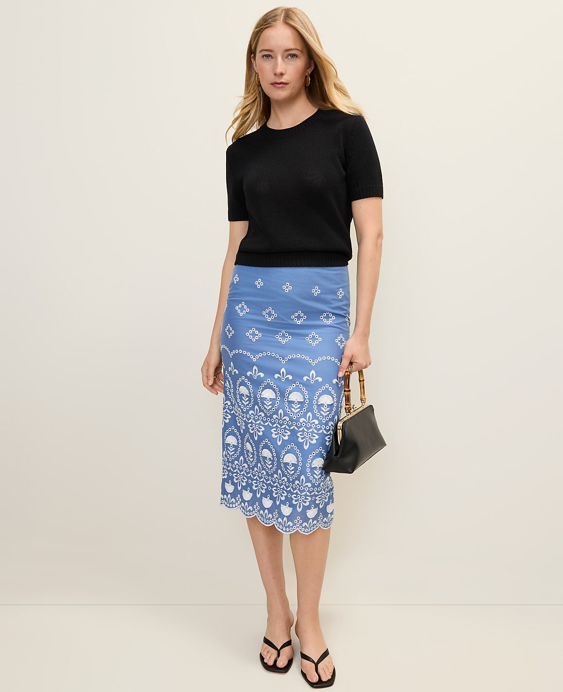 Embroidered Midi Pencil Skirt | Ann Taylor