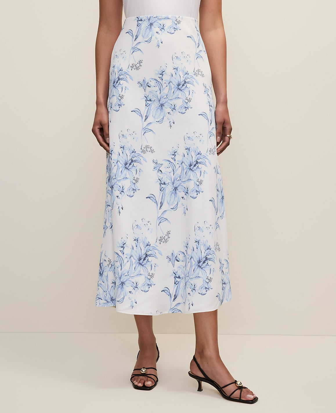 Floral Bias Midi Slip Skirt | Ann Taylor
