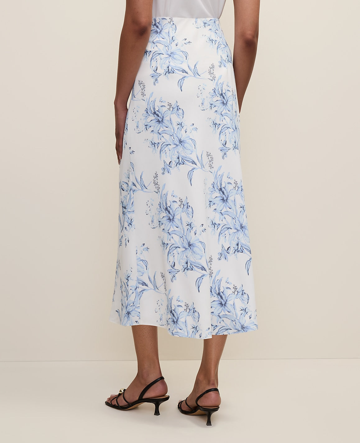 Floral Bias Midi Slip Skirt | Ann Taylor