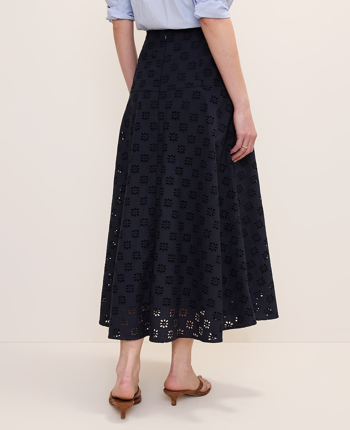 Eyelet Full Midi Skirt | Ann Taylor