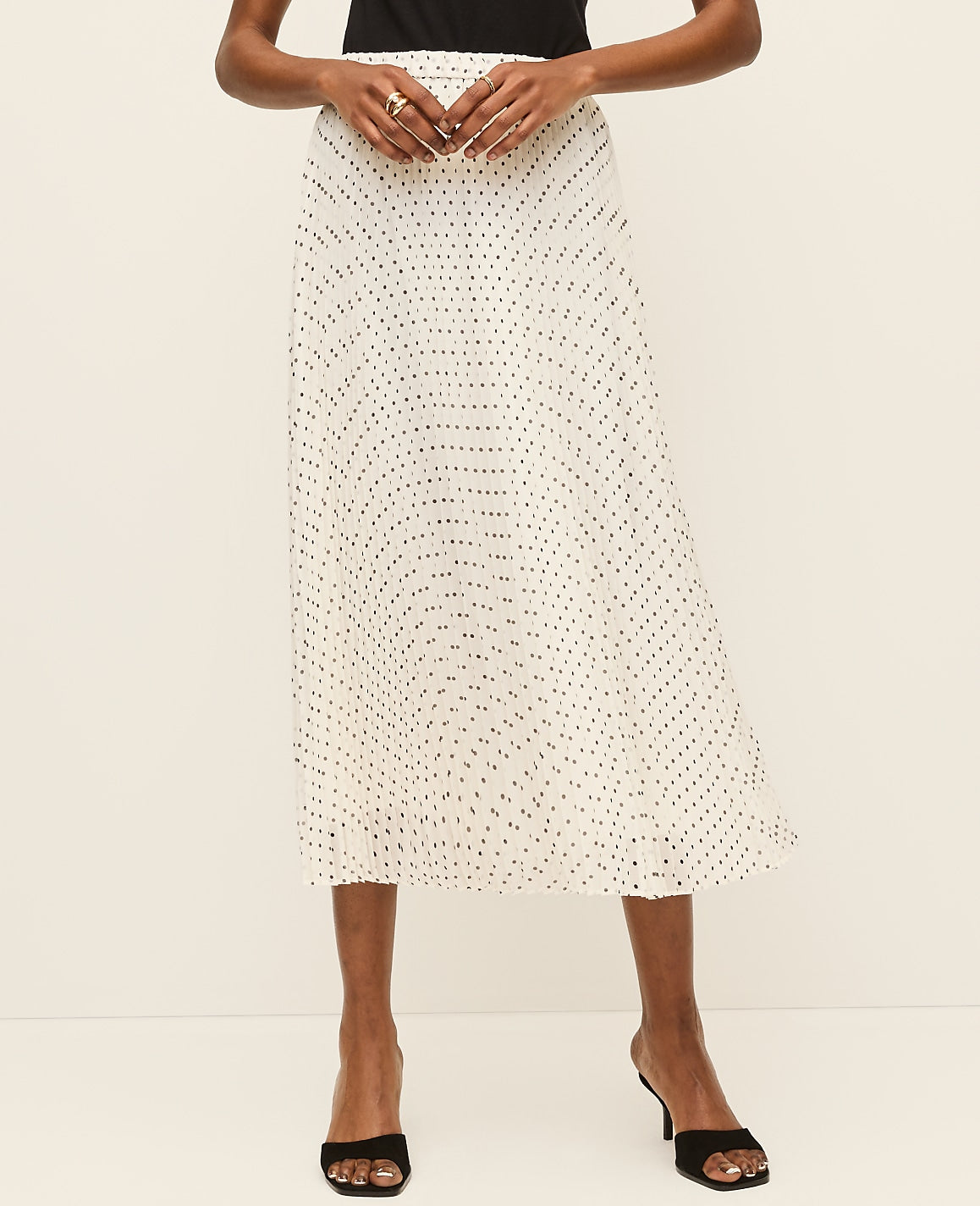 Polka Dot Chiffon Midi Skirt | Ann Taylor