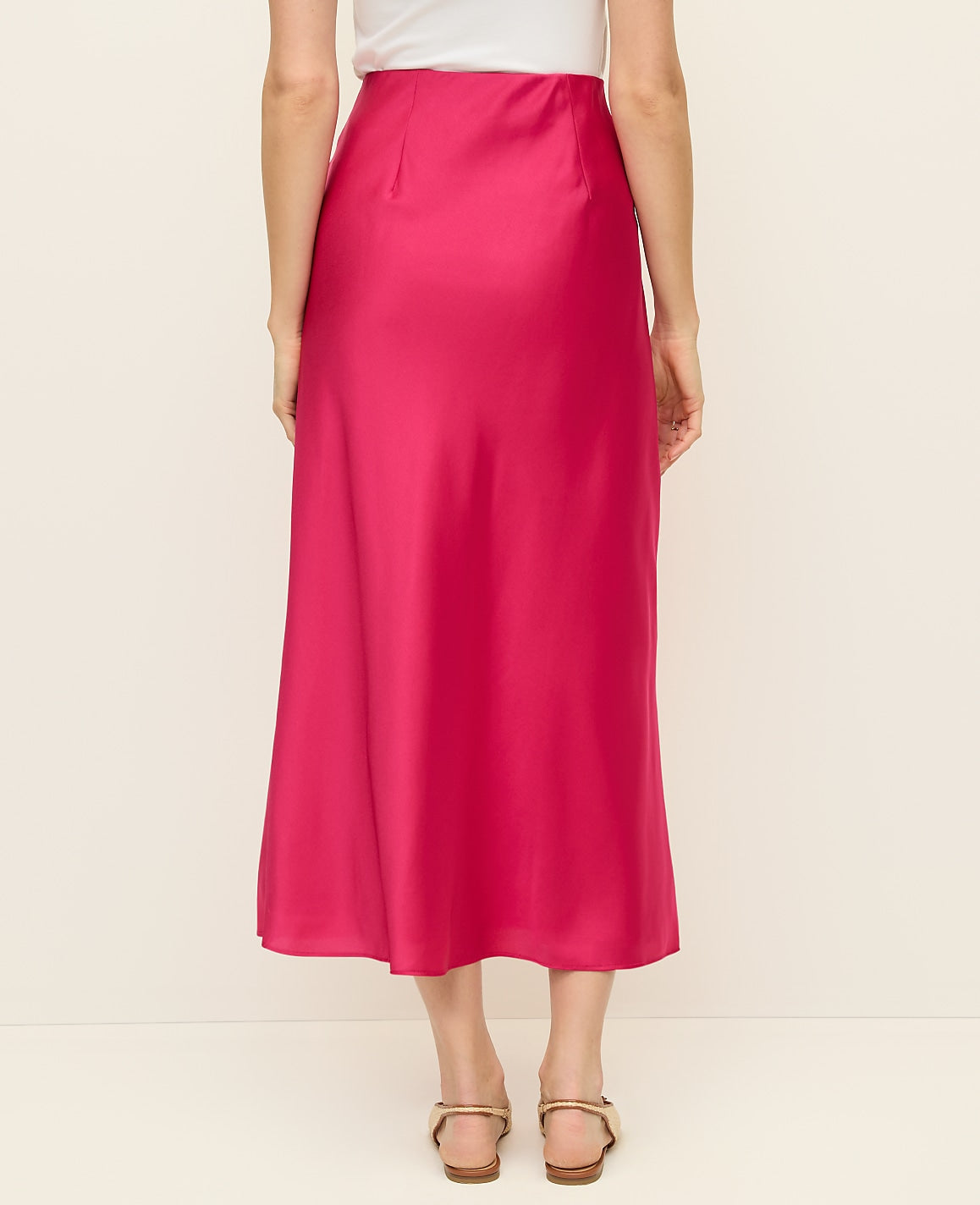 Satin Bias Midi Slip Skirt | Ann Taylor