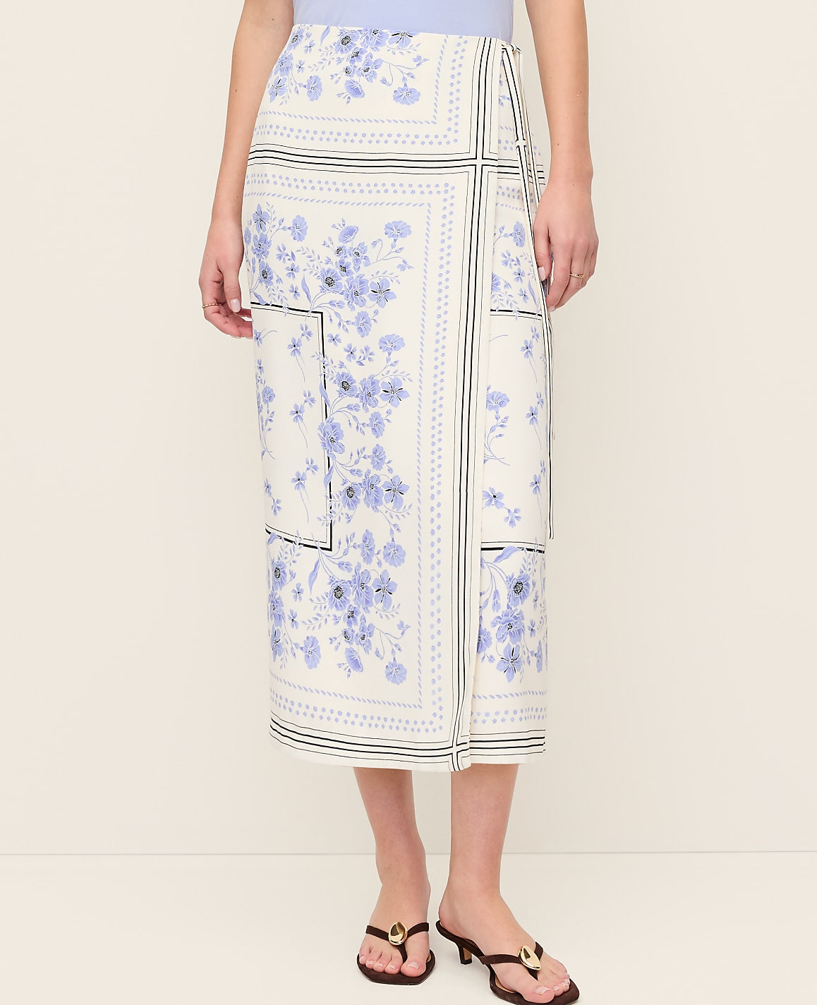 Floral Wrap Midi Skirt | Ann Taylor