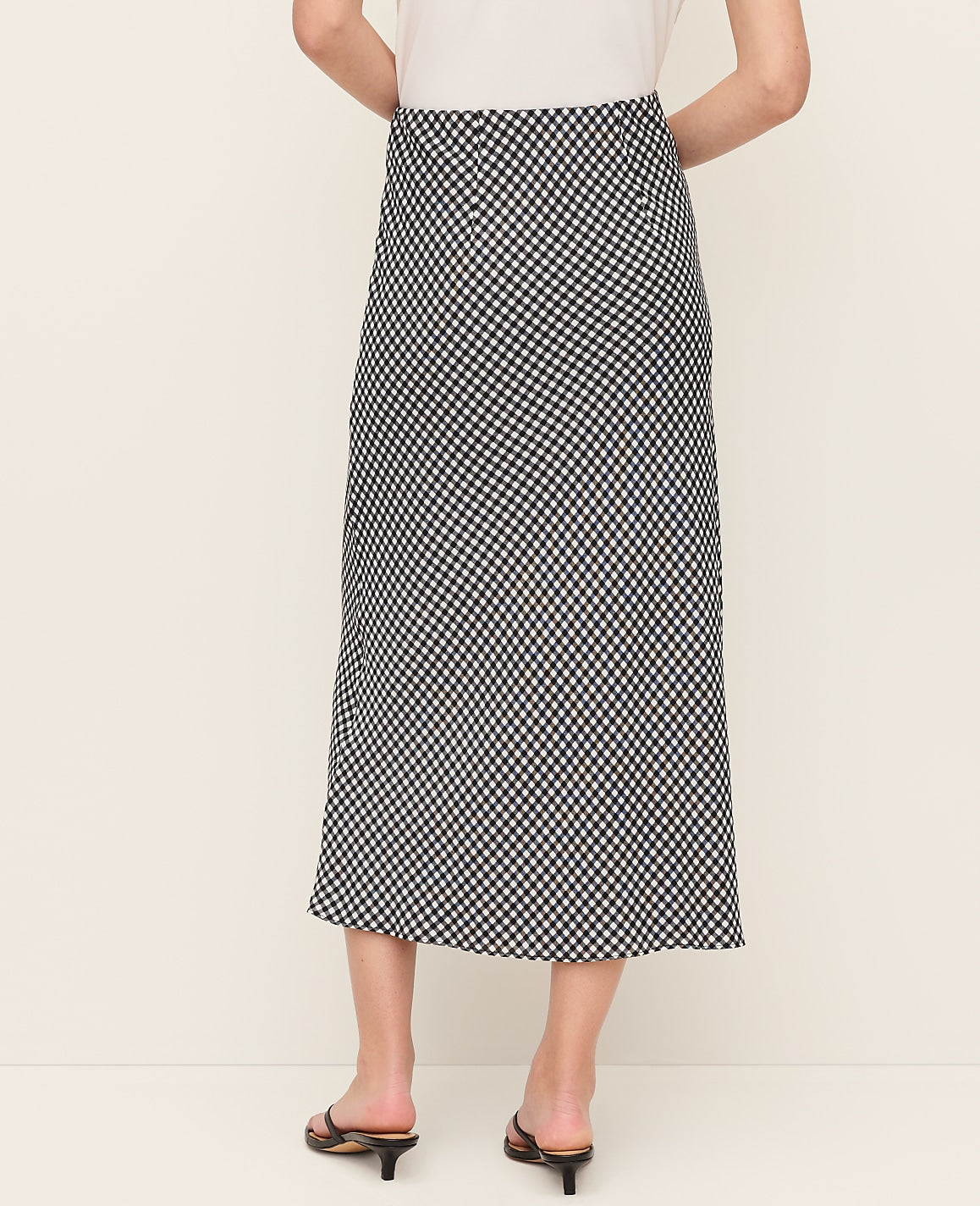 Gingham Bias Midi Slip Skirt | Ann Taylor