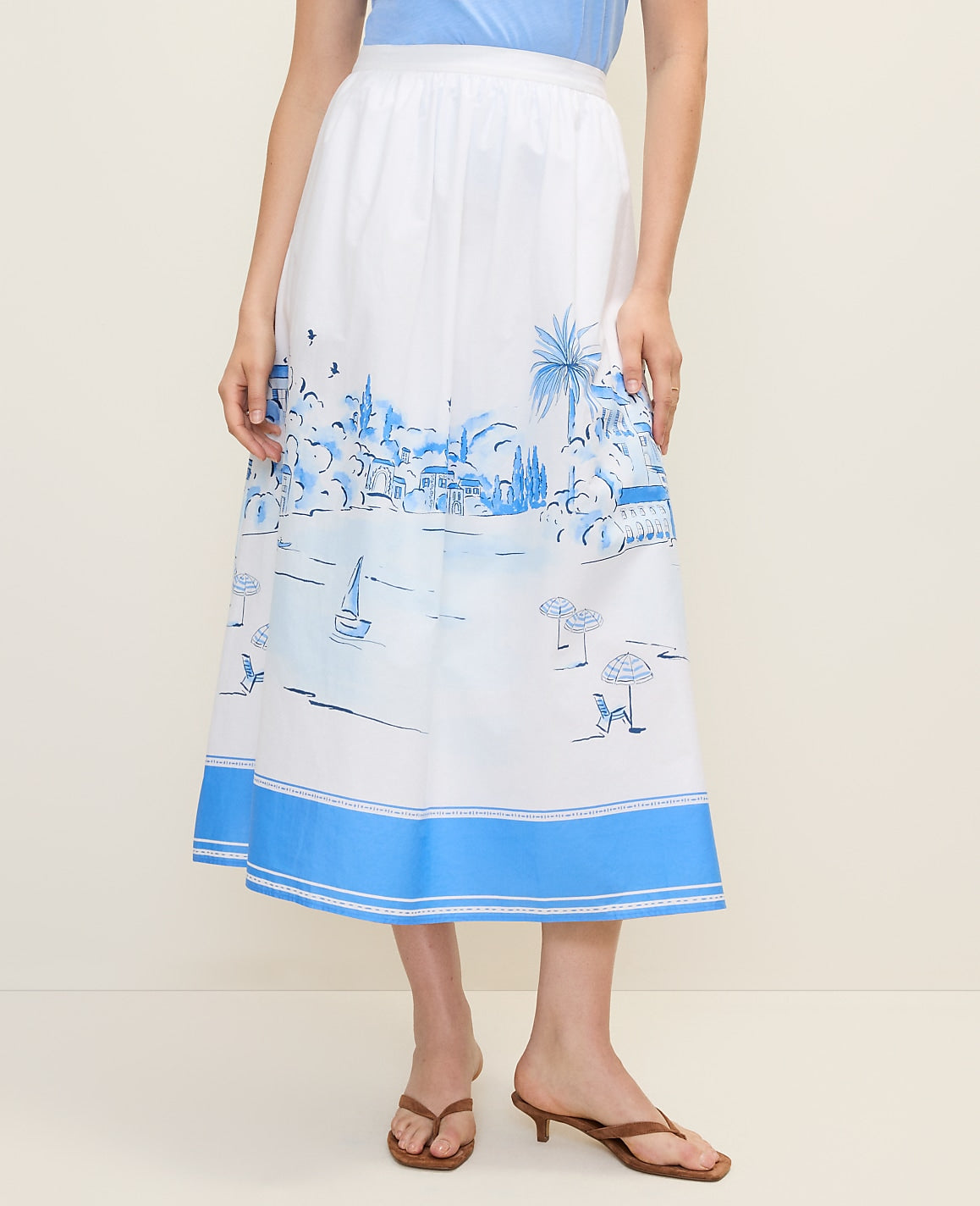 Weekend Printed Full Midi Skirt | Ann Taylor