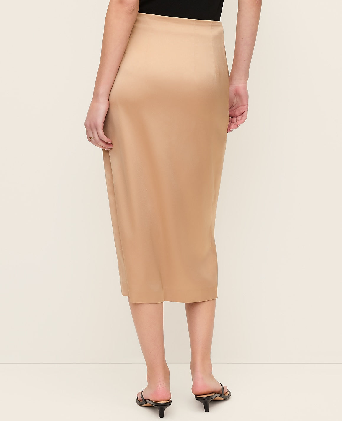 Satin Wrap Midi Skirt | Ann Taylor