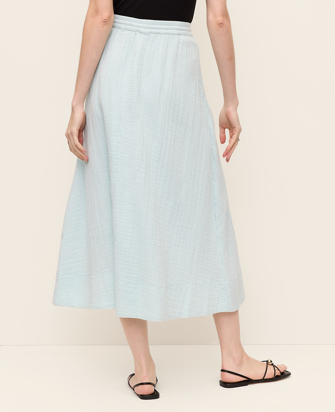 Cotton Gauze Drawstring Midi Skirt | Ann Taylor