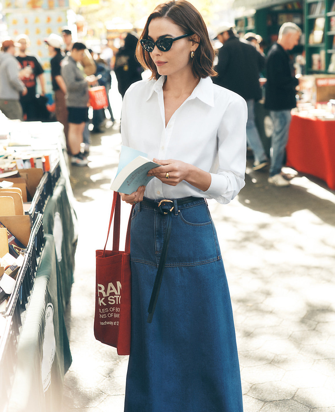 Weekend Denim Midi Skirt | Ann Taylor