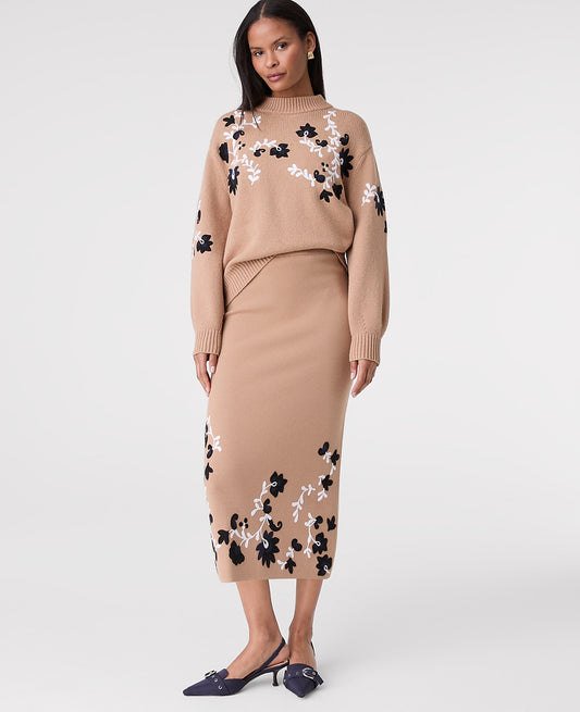 Floral Jacquard Sweater Skirt | Ann Taylor
