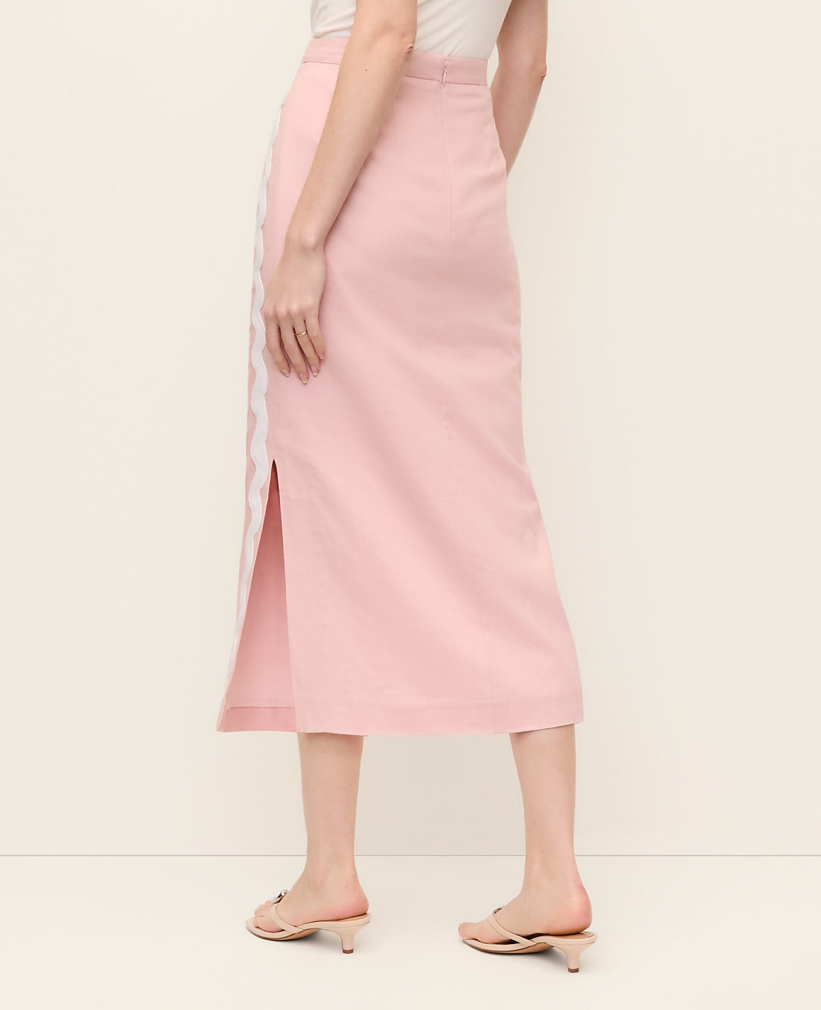 Midi Skirt in Linen Blend | Ann Taylor