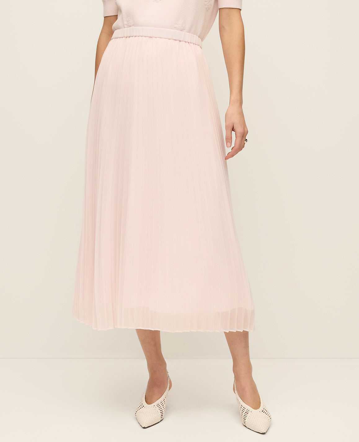 Chiffon Pleated Midi Skirt | Ann Taylor