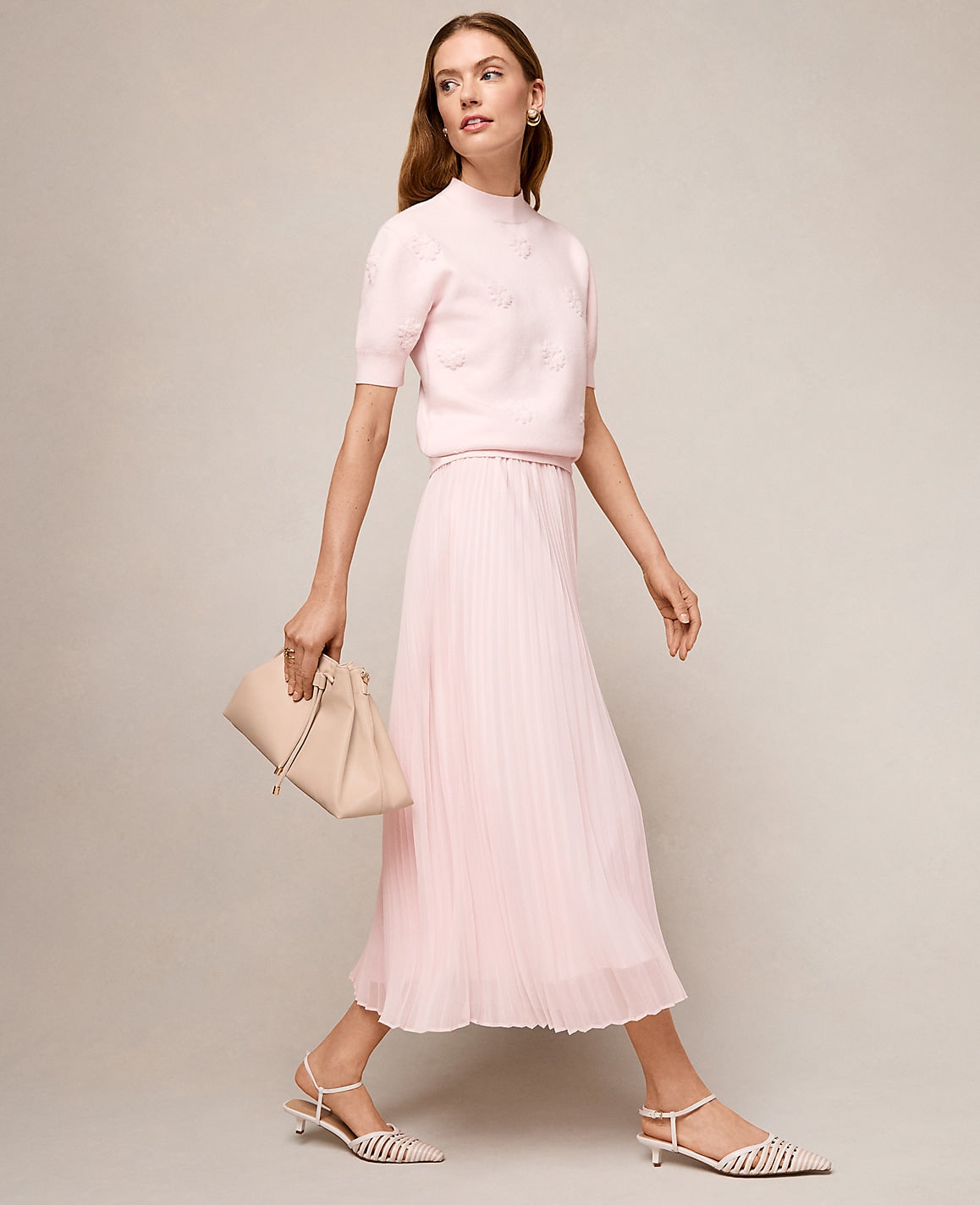 Chiffon Pleated Midi Skirt | Ann Taylor