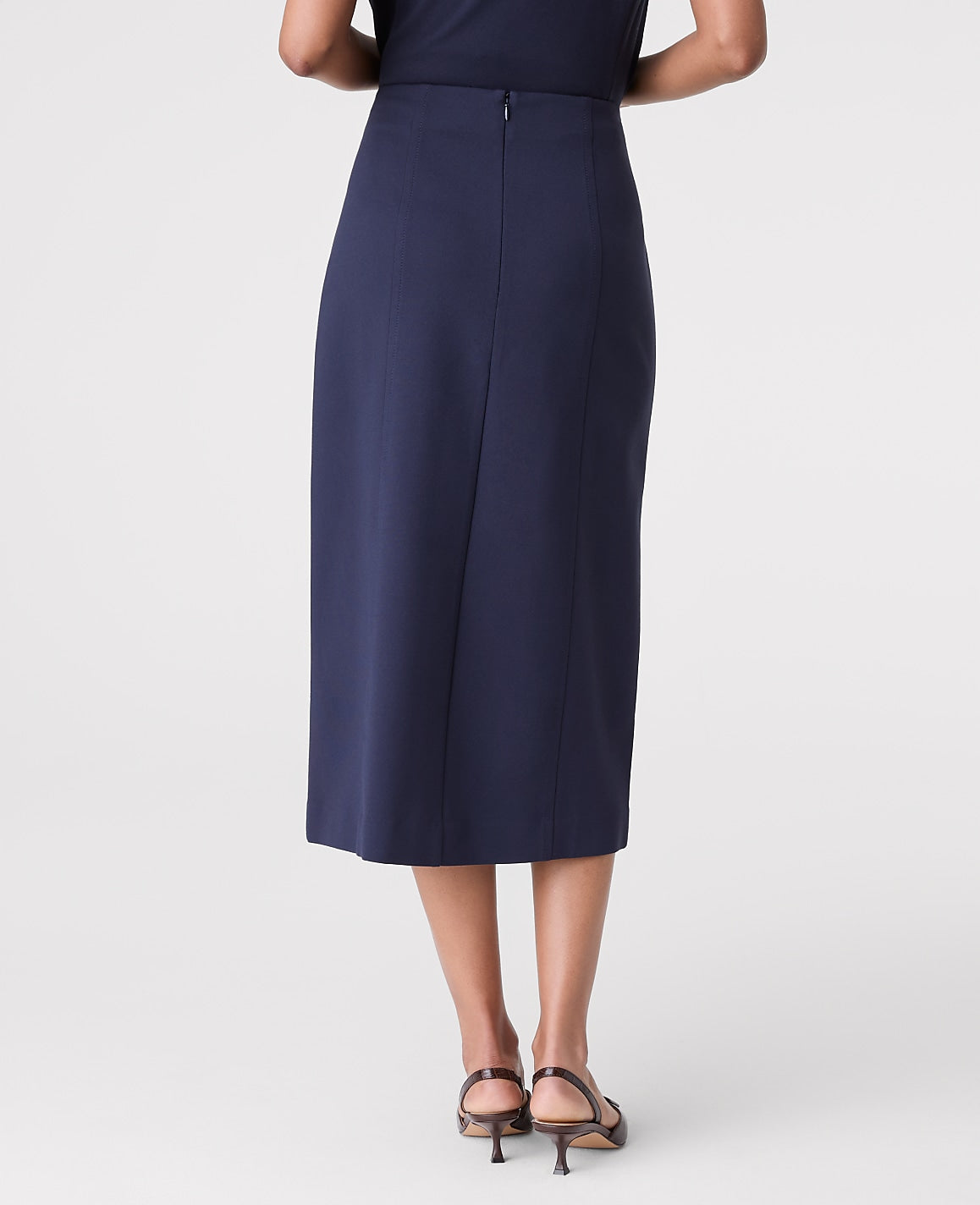 Ponte Button Wrap Midi Skirt | Ann Taylor