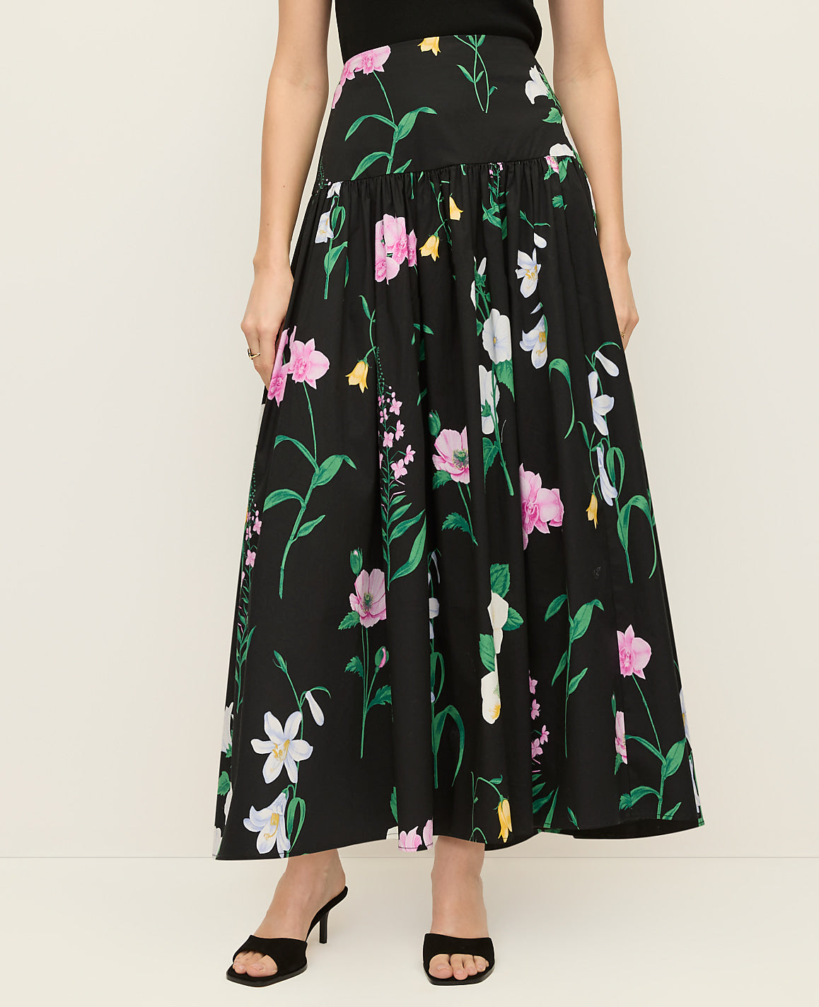 Floral Gathered Maxi Skirt | Ann Taylor