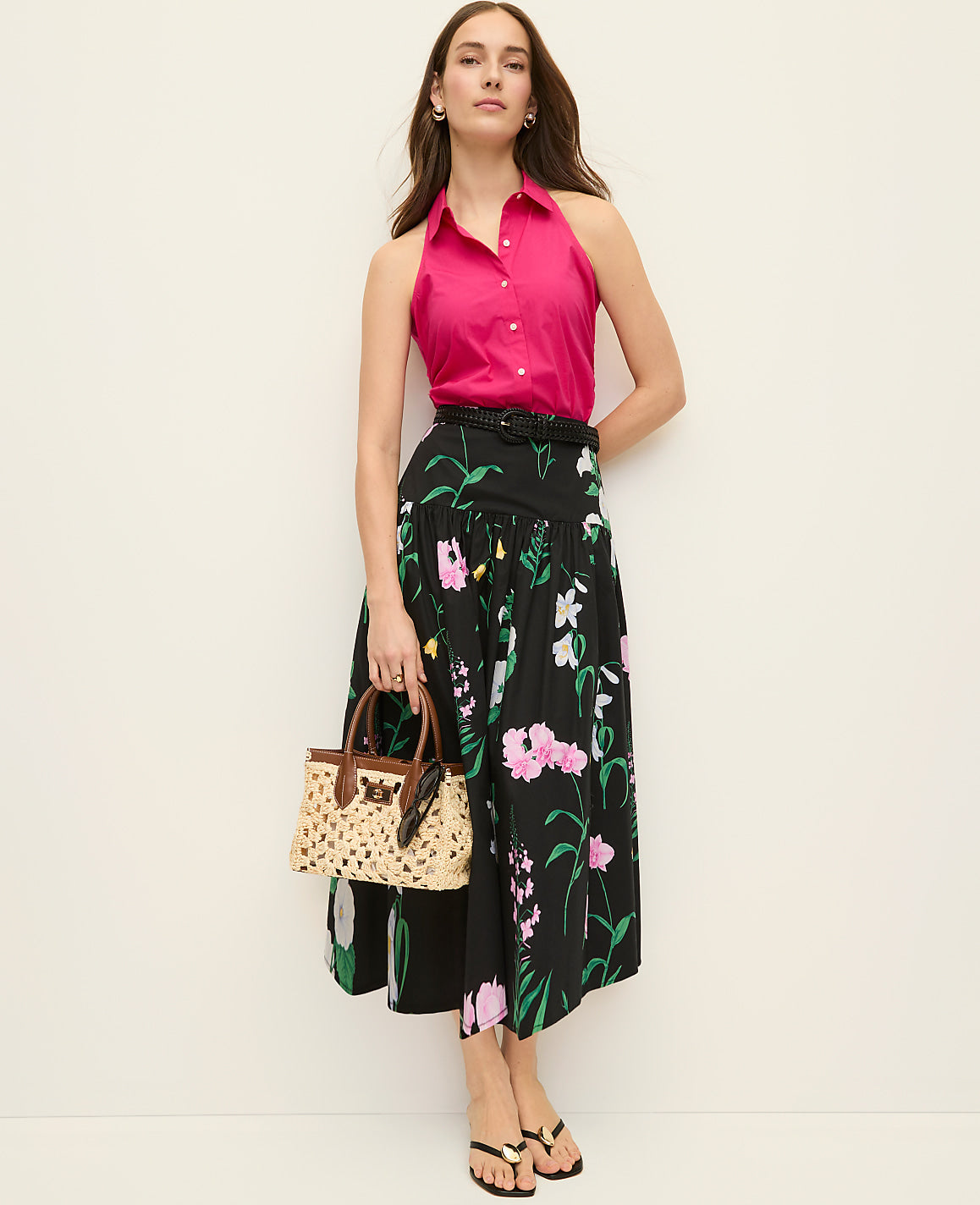 Floral Gathered Maxi Skirt | Ann Taylor