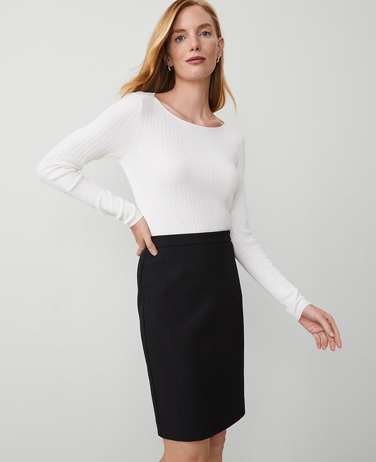 Seamed Pencil Skirt in Bi-Stretch | Ann Taylor