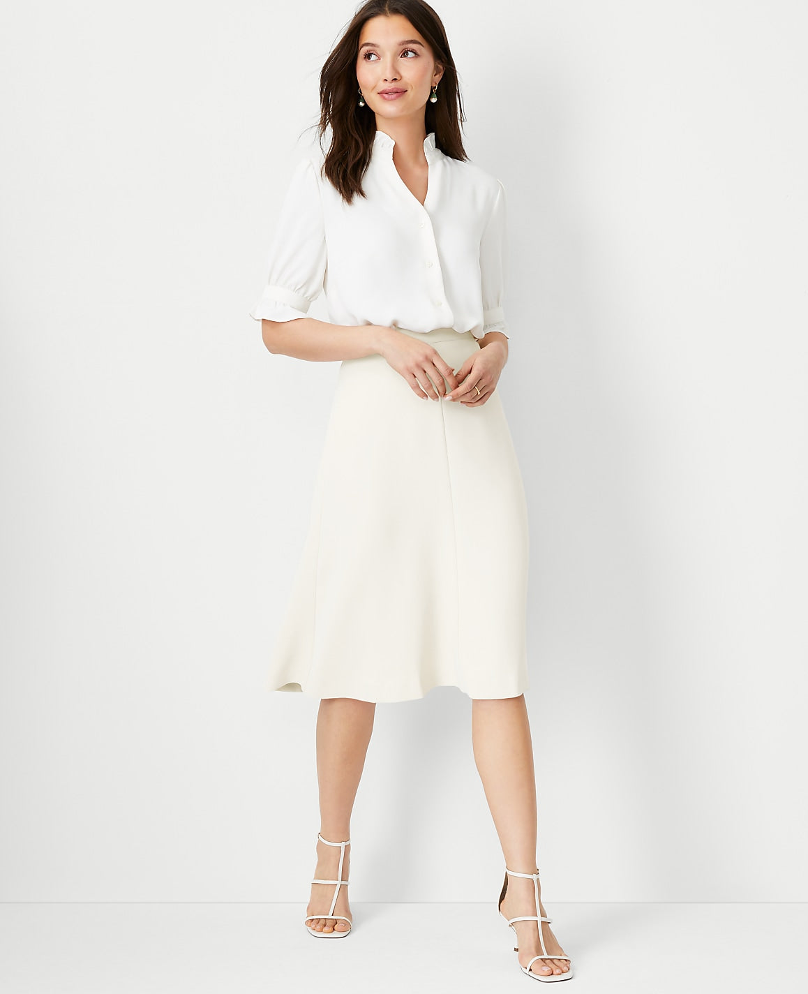 The Flare Skirt in Fluid Crepe | Ann Taylor