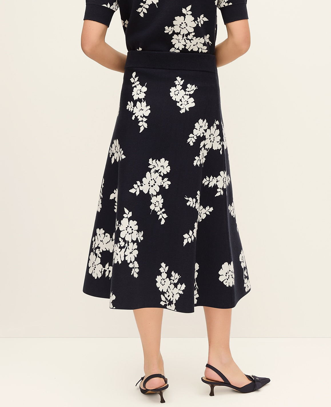 Floral Jacquard Midi Skirt | Ann Taylor