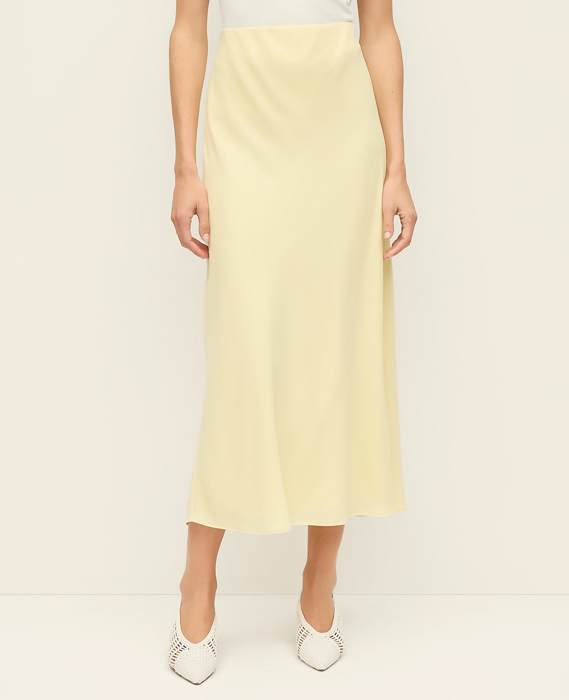 Satin Bias Midi Slip Skirt | Ann Taylor