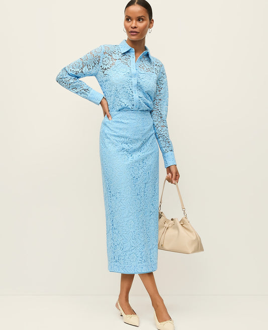 Lace Column Midi Skirt | Ann Taylor