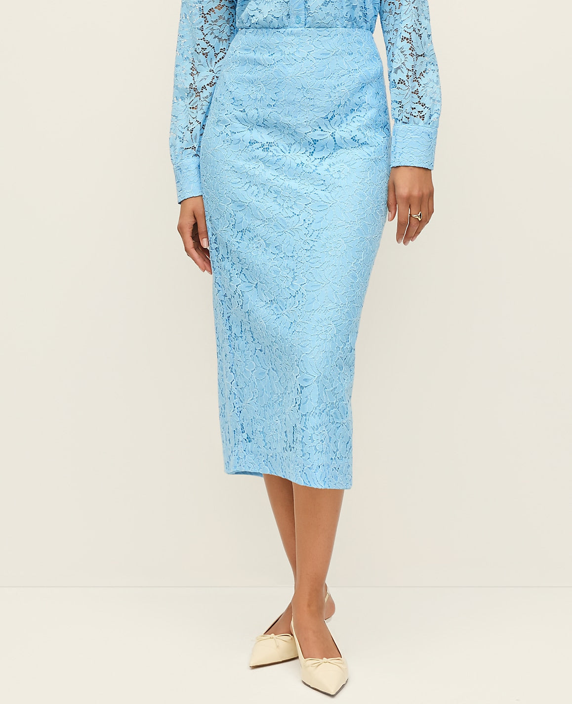Lace Column Midi Skirt | Ann Taylor