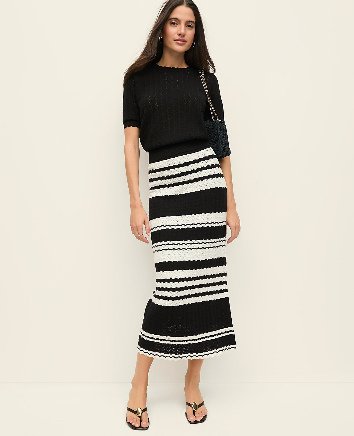 Striped Woven Midi Skirt | Ann Taylor