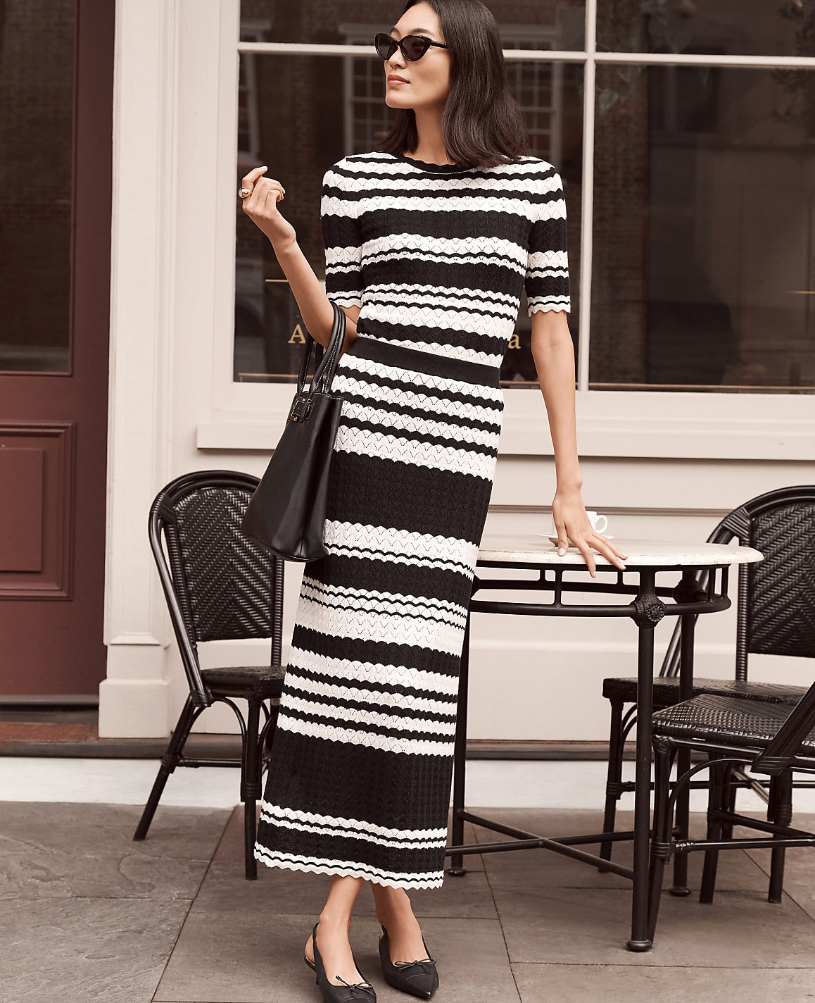Striped Woven Midi Skirt | Ann Taylor