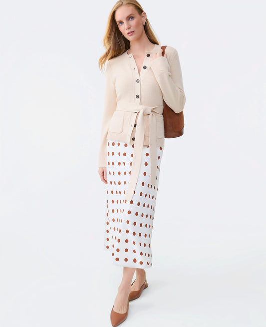Dotted Satin Bias Slip Skirt | Ann Taylor